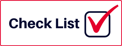 Graphic with the words “Check List” next to a bold red check mark inside a square box outline.