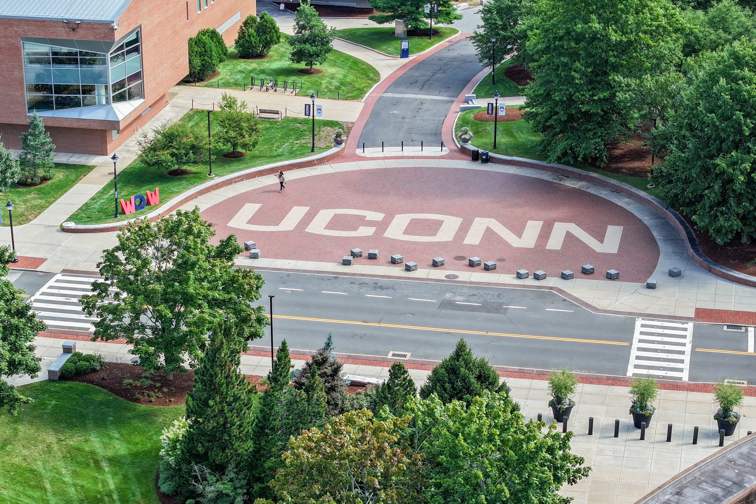 aerial view of uconn storrs fairfield way