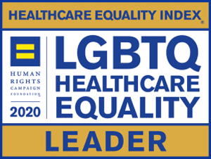 Logo for the 2020 Human Rights Campaign Healthcare Equality Index recognizing an organization as an LGBTQ Healthcare Equality Leader.